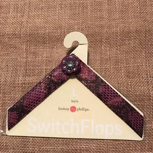 Lindsay Phillips Switch Flops Purple Black Snake